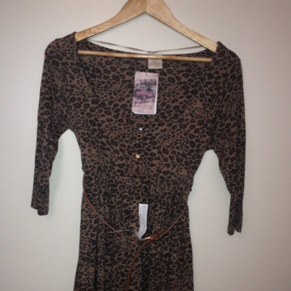 *Clearance* NWT Zara TRF Leopard Print Belted Dress Size Medium